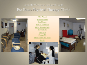 The Little Workers of the Sacred Hearts Pro Bono Physical Therapy
