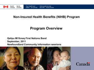 Non-Insured Health Benefits (NIHB) - Qalipu Mi`kmaq