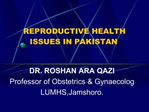 Reproductive Health Issues in Pakistan