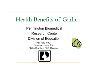 Health Benefits of Garlic - Pennington Biomedical Research Center