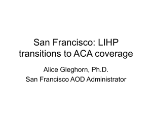 San Francisco: LIHP transitions to ACA coverage