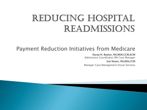 Presentation on Payment Reduction Initiatives from Medicare