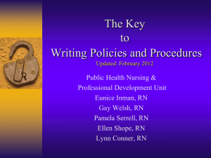 Key to Writing Policies and Procedures Part 1