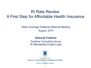 RI Rate Review - State Coverage Initiatives