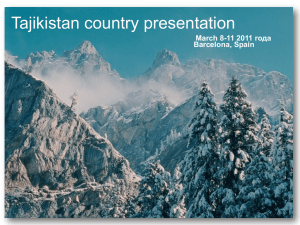 Country presentation Tajiistan