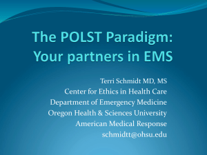 POLST: Respecting Patient Wishes Near the End of Life