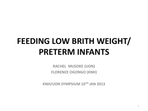 FEEDINF LOW BRITH WEIGHT INFANTS
