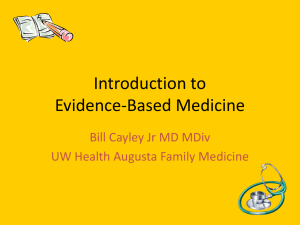 Introduction to EBM 2011-07 - Evidence-Based Medicine