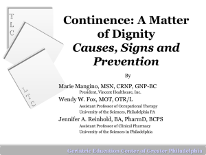 Module 7: Continence - PowerPoint Slides with Speaker`s Notes
