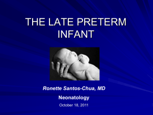 The Late Preterm Infant