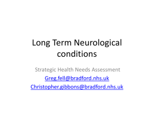 Long Term Neurological Conditions Needs Assessment