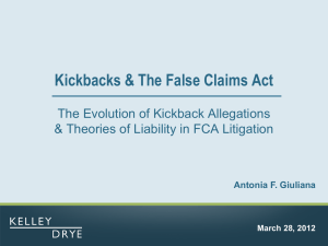 Kickbacks & False Claims Act presentation