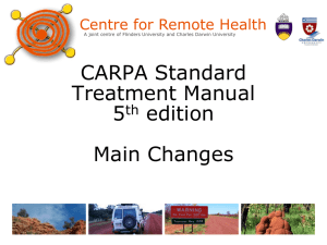 CARPA Standard Treatment Manual 5 th edition changes