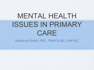 MENTAL HEALTH ISSUES IN PRIMARY CARE