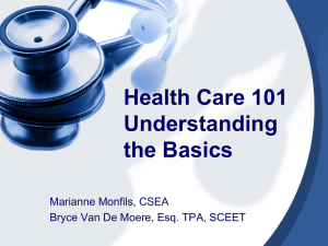 Health Care 101 Understanding the Basics - CPHCC