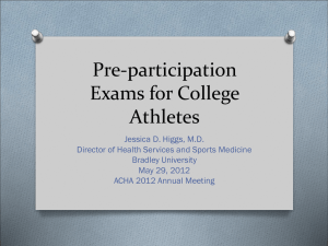 Pre-participation Exams for College Athletes