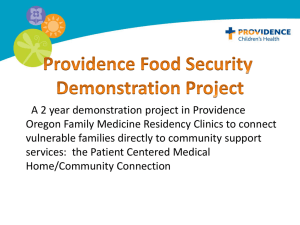 Providence Food Security Demonstration Project