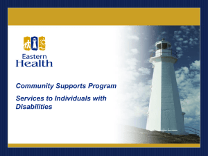 Eastern Health Community Supports Program