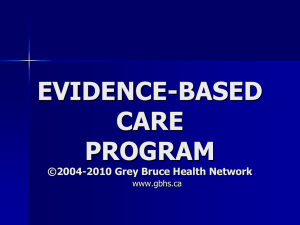 General Evidence-Based Care Orientation