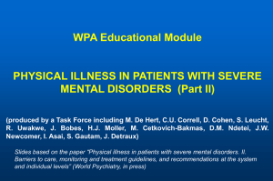 Physical Illness in Patients with Severe Mental Disorders