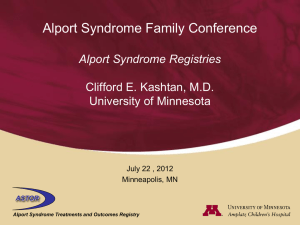Disease Registries - Alport Syndrome Foundation