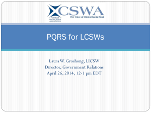 The New Alphabet for LCSWs: PQRS, EHR, and ACO