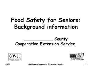 Food Safety for Seniors: Background information
