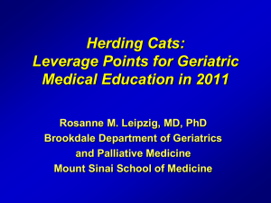Leverage Points for Geriatric Medical Education in 2011