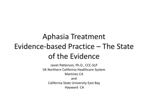 Aphasia Treatment Evidence-based Practice – The State
