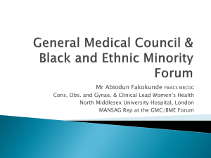 General Medical Council & Black and Ethnic Minority