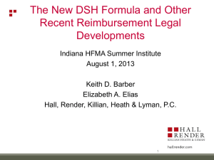The New DSH Formula and Other Recent - Hfma