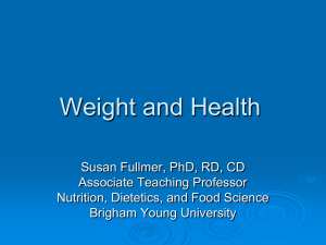 Weight and Health - FACS Nutrition and Food Science