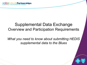 Supplemental Data Exchange Overview and Participation