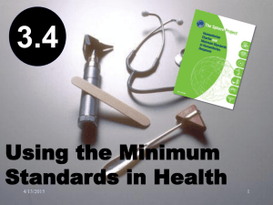 3.4 Using the Minimum Standards in Health Action