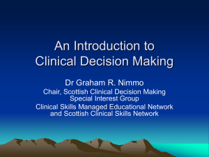 Introduction to CDM - Scottish Intensive Care Society