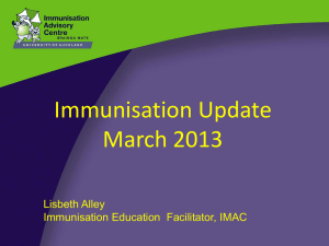 Immunisation Update March 2013