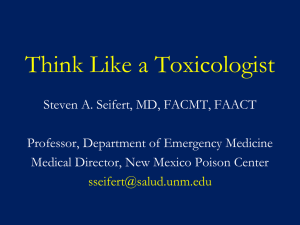 Think Like A Toxicologist - UNM Internal Medicine Resident Wiki
