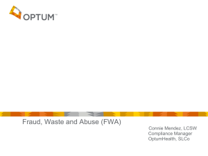 OHBS Fraud, Waste and Abuse PowerPoint - April