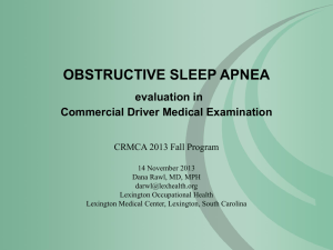 Obstructive Sleep Apnea in Comerical Driver Medical