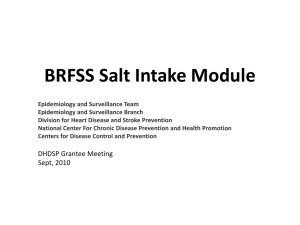 BRFSS Salt Intake Module