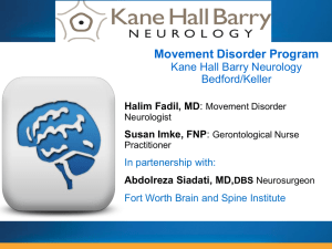 Movement Disorder Program - Kane Hall Barry Neurology