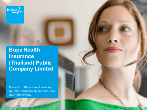 Bupa Health Insurance (Thailand) - International Relations Division