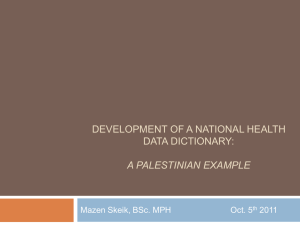Development of National Health Data Dictionary Palestinian