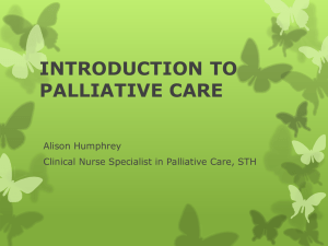 introduction to palliative care - Sheffield Teaching Hospitals NHS