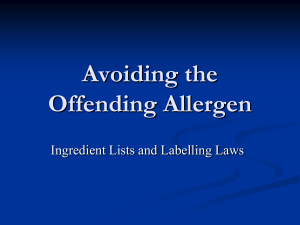 New Directions Food labelling and Allergy Prevention