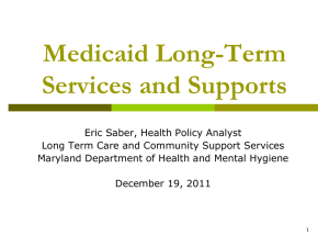 Rebalancing Long-Term Care in Maryland