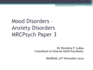 Mood Disorders for MRCPsych Part I