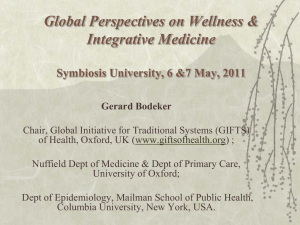 Gerard Bodekar - Symbiosis Centre of Health Care