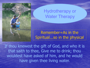 Hydrotherapy or Water Therapy