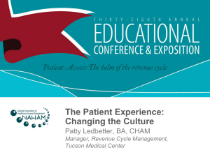 The Patient Experience - National Association of Healthcare Access